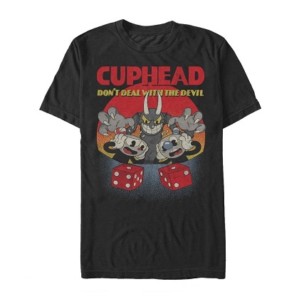 Cuphead and Mugman Dont Deal With The Devil Black Tshirt