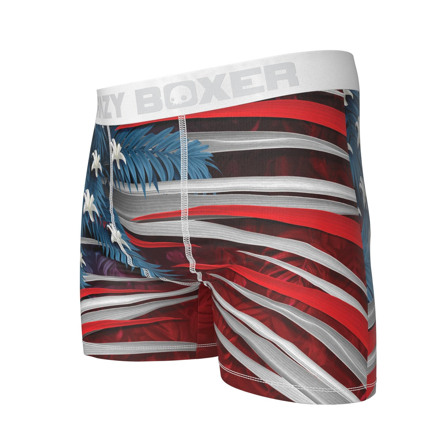 American Flag Red White and Blue Jungle Print Boxer Briefs American Flag Red White and Blue Jungle Print Boxer Briefs