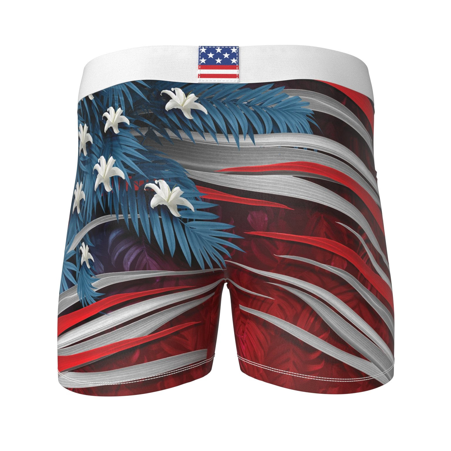 American Flag Red White and Blue Jungle Print Boxer Briefs American Flag Red White and Blue Jungle Print Boxer Briefs