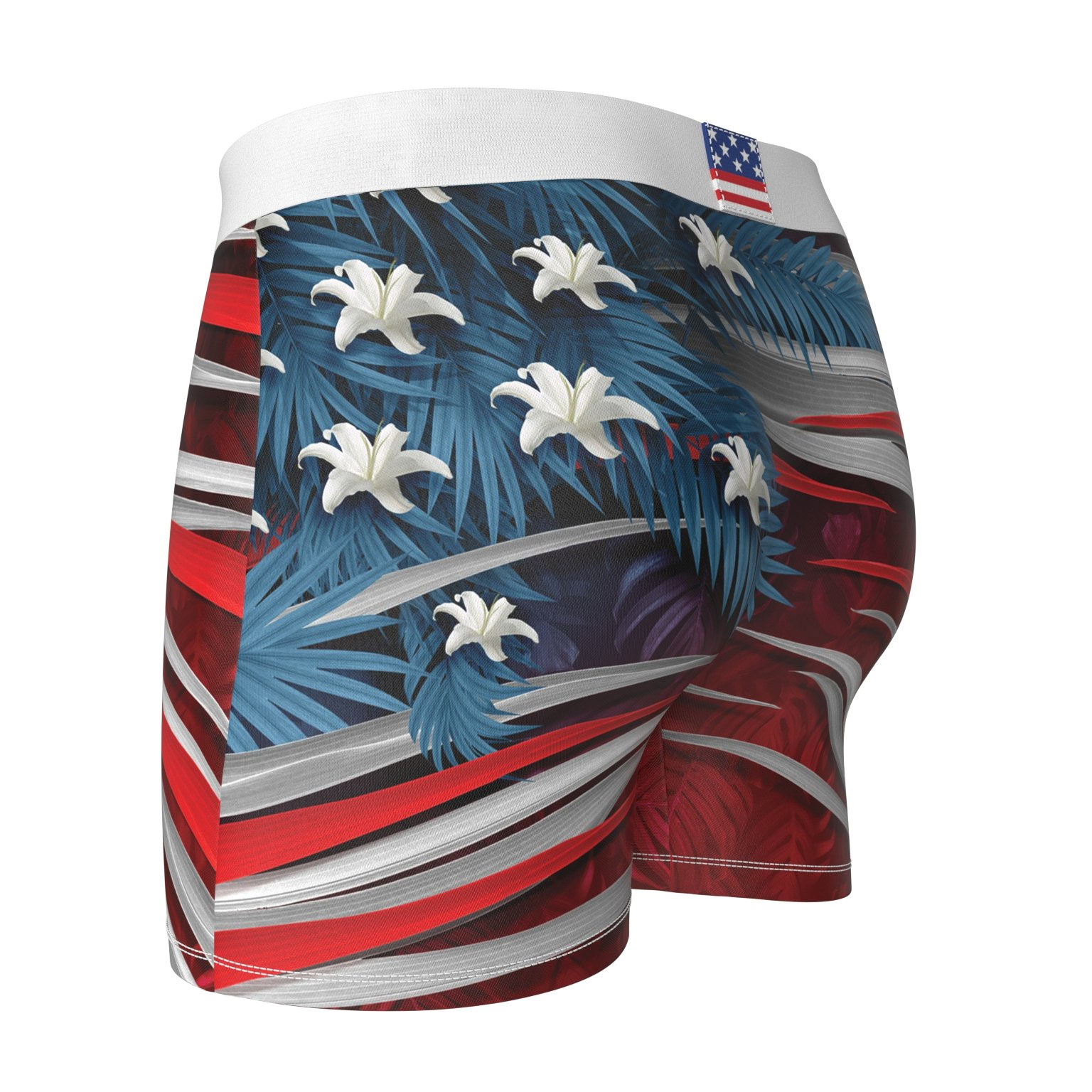 American Flag Red White and Blue Jungle Print Boxer Briefs American Flag Red White and Blue Jungle Print Boxer Briefs
