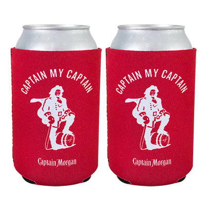 Captain Morgan Red Beer Can Cooler Set Of 2