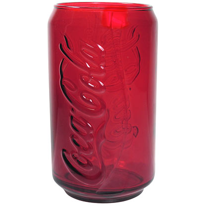 Coca-Cola Red Embossed Soda Can Drinking Glass
