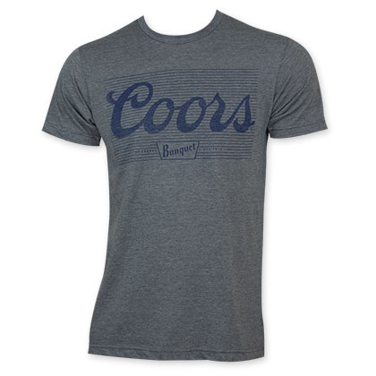 Coors Banquet Men's Blue Stripe Logo T-Shirt