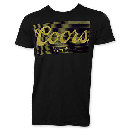 Coors Banquet Men's Gold Stripe Logo T-Shirt