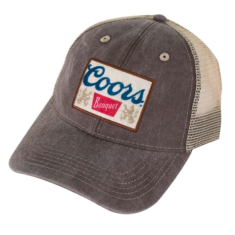 Coors Banquet Patch Logo Mesh Trucker Brown Snapback Hat