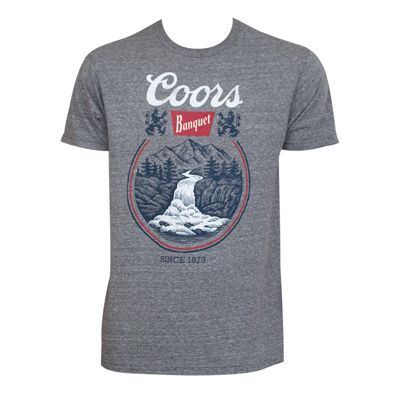 Coors Banquet Men's Grey Retro Mountain Logo TShirt