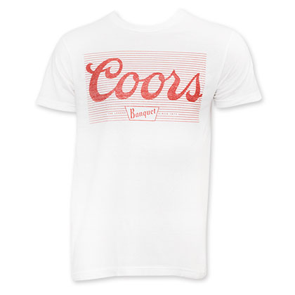 Coors Banquet Men's White Red Stripe Logo T-Shirt