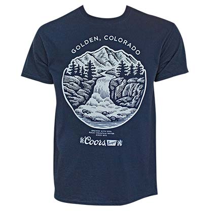 Coors Golden Colorado Men's Dark Blue T-Shirt