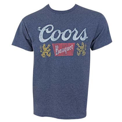 Coors Banquet Distressed Logo Heather Blue Men's T-Shirt