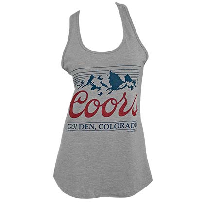 Coors Golden Colorado Racerback Women's Gray Tank Top Shirt
