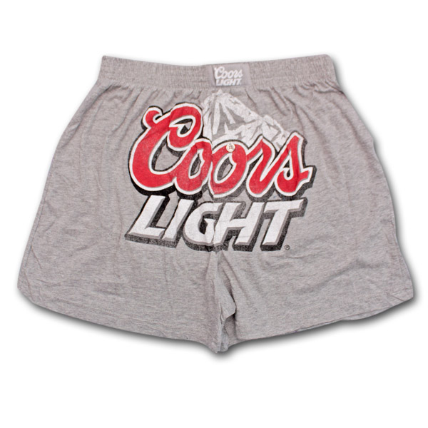 Coors Light Distressed Logo Heather Grey Mens Boxer Shorts