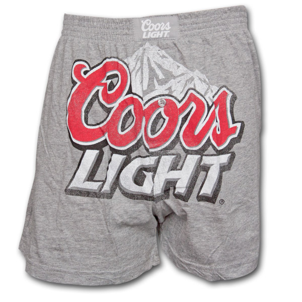 Coors Light Distressed Logo Heather Grey Mens Boxer Shorts