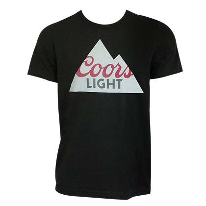 Coors Light Classic Mountain Logo Men's Black TShirt