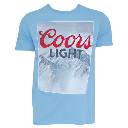 Coors Light Mountain Logo Light Blue Tee Shirt