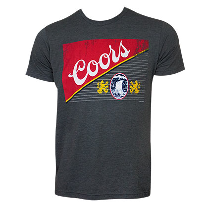 Coors Heather Grey Beer Logo Tee Shirt