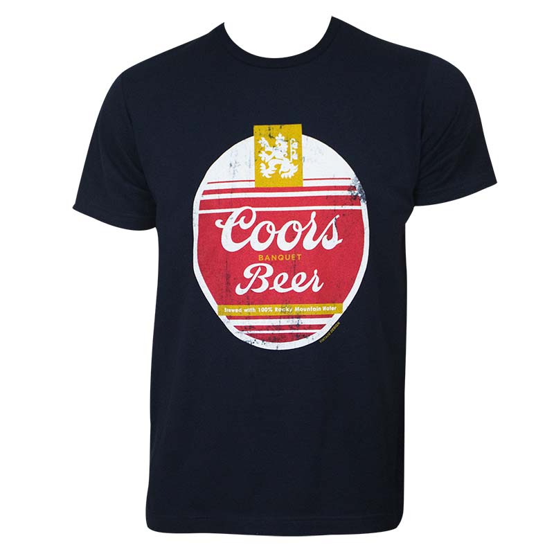 Coors Banquet Men's Navy Blue Retro Oval TShirt