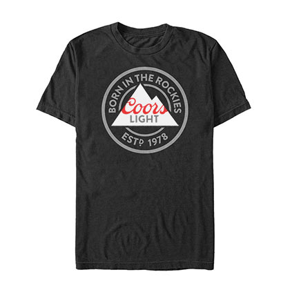 Coors Light Born In The Rockies Black Tee Shirt