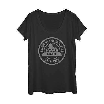 Coors Light Born In The Rockies Women's U-Neck Black TShirt