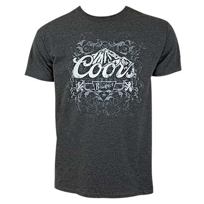 Coors Banquet Scrollwork Mountains Charcoal Gray Men's T-Shirt