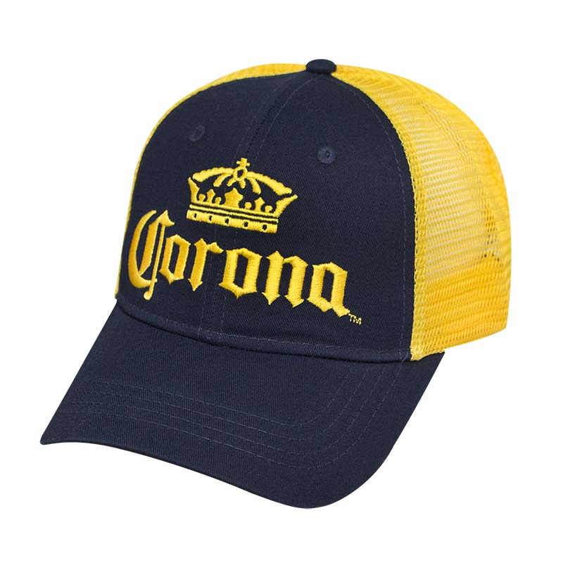 Corona Extra Mesh Yellow & Blue Snapback Hat Corona Extra Mesh Yellow & Blue Snapback Hat