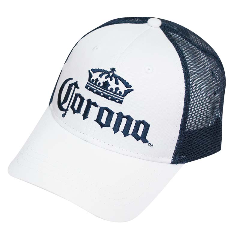 Corona Extra Mesh White & Blue Snapback Hat Corona Extra Mesh White & Blue Snapback Hat