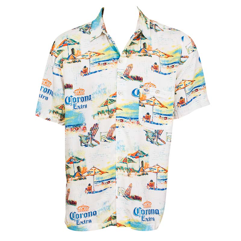 Corona Extra Beach Scene Aloha Shirt Corona Extra Beach Scene Aloha Shirt