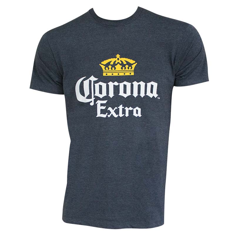 Corona Extra Men's Heather Blue Basic Crown Logo T-Shirt