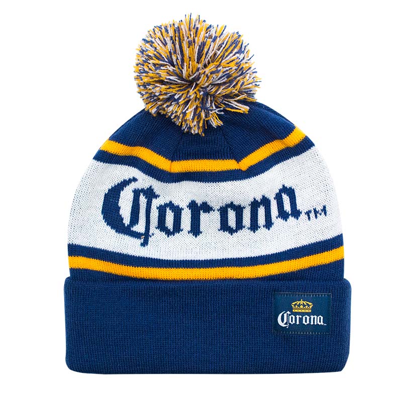 Corona Extra Logo Winter Pom Jacquard Beanie Corona Extra Logo Winter Pom Jacquard Beanie