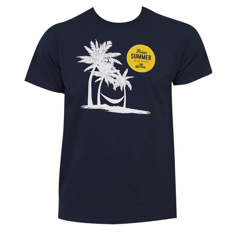 Corona Extra Men's Navy Blue Summer Logo T-Shirt