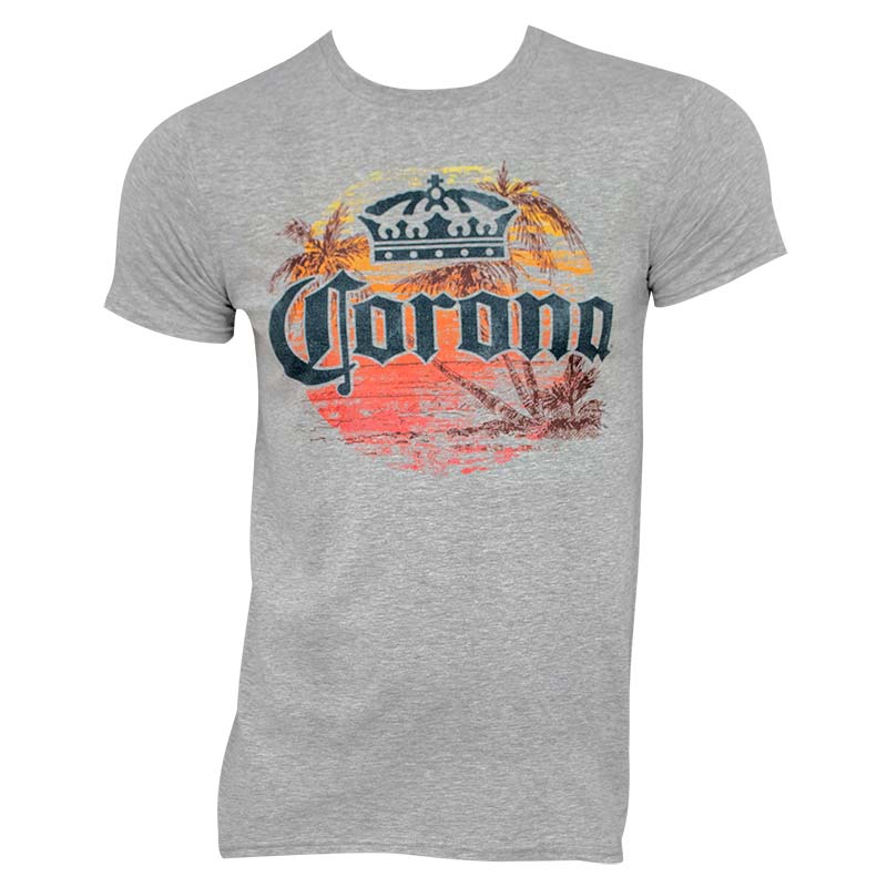 Corona Extra Men's Grey Sunset T-Shirt Corona Extra Men's Grey Sunset T-Shirt
