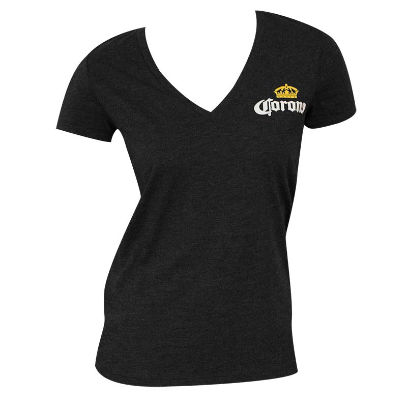 Women's Corona Deep V Black T-Shirt Women's Corona Deep V Black T-Shirt