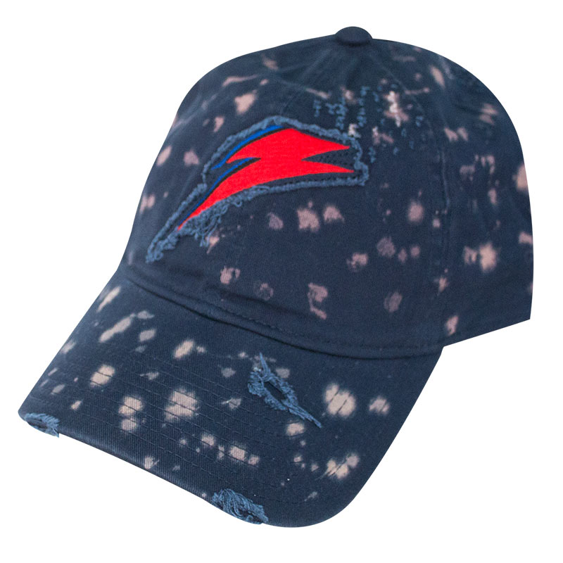 David Bowie Lightning Bolt Logo Bleached Hat David Bowie Lightning Bolt Logo Bleached Hat