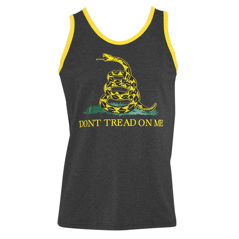 Patriotic Men's Grey Don't Tread On Me Tank Top Patriotic Men's Grey Don't Tread On Me Tank Top