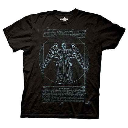 Doctor Who Vitruvian Angel Black Tee Shirt