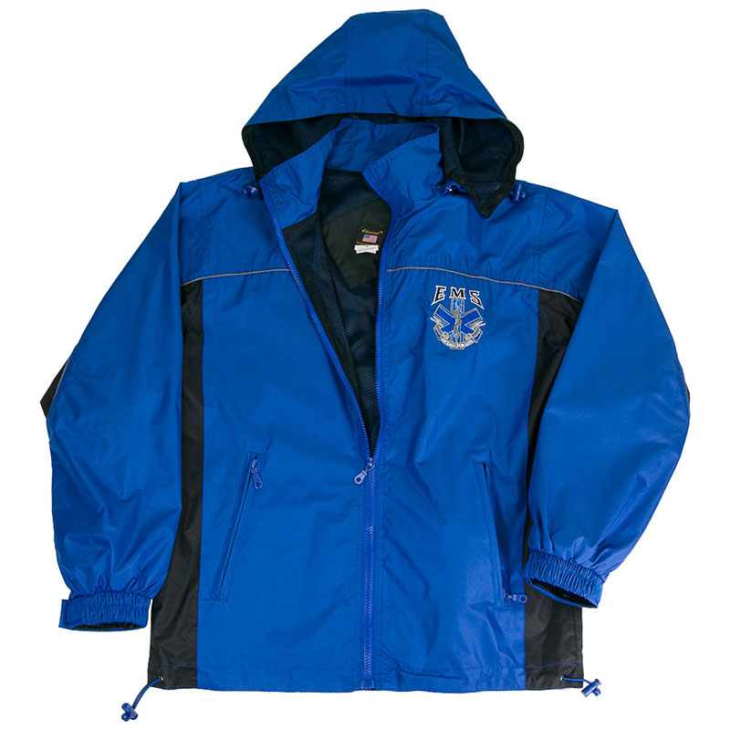 EMS Emergency Services Windbreaker Mens Blue Jacket