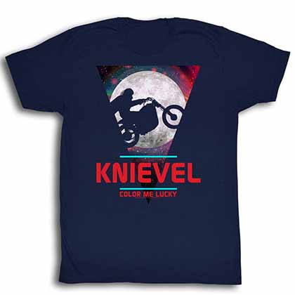 Evel Knievel Stratosphere Mens Blue T-Shirt