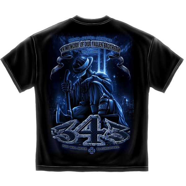 Firefighters Fallen Brothers USA Patriotic Black Graphic T-Shirt Firefighters Fallen Brothers USA Patriotic Black Graphic T-Shirt