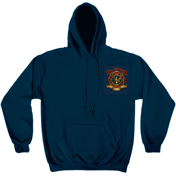 Firefighter Volunteer Fire Dept Navy Graphic Hoodie Sweatshirt FREE ...