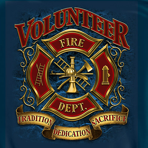 Firefighter Volunteer Fire Dept Navy Graphic Hoodie Sweatshirt FREE ...