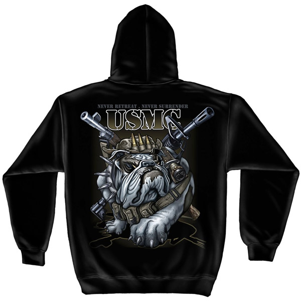 Never Retreat Marines USMC Black Graphic Hoodie Sweatshirt FREE SHIPPING Never Retreat Marines USMC Black Graphic Hoodie Sweatshirt FREE SHIPPING
