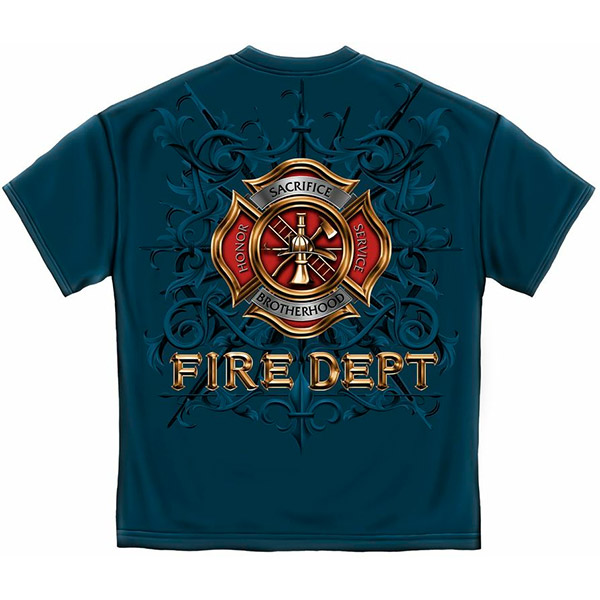 Blue Men's Fire Dept. Tribute Brotherhood Shirt Blue Men's Fire Dept. Tribute Brotherhood Shirt