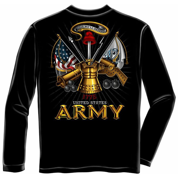 Black US Army This We'll Defend Long Sleeve Shirt