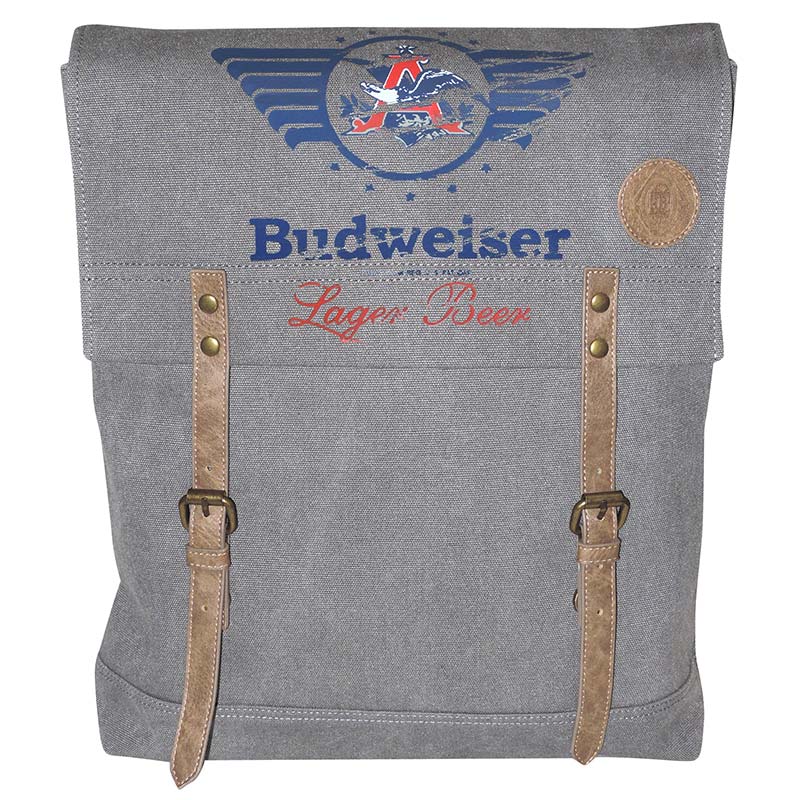 Budweiser Distressed Canvas Backpack