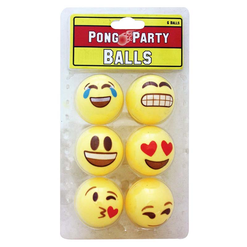 Emoji Yellow Beer Pong Ball Pack