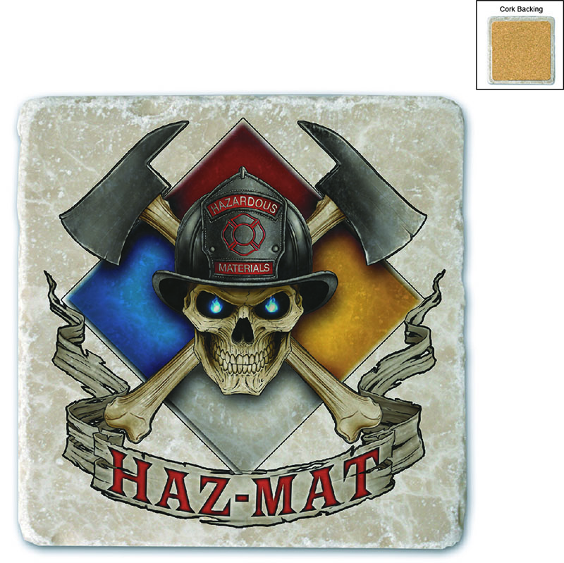 Firefighter Haz Mat Stone Coaster Firefighter Haz Mat Stone Coaster