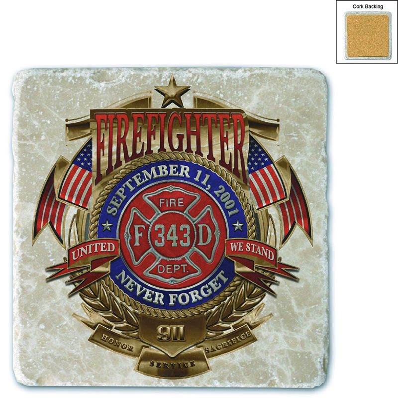 Firefighter Badge Of Honor Stone Coaster Firefighter Badge Of Honor Stone Coaster