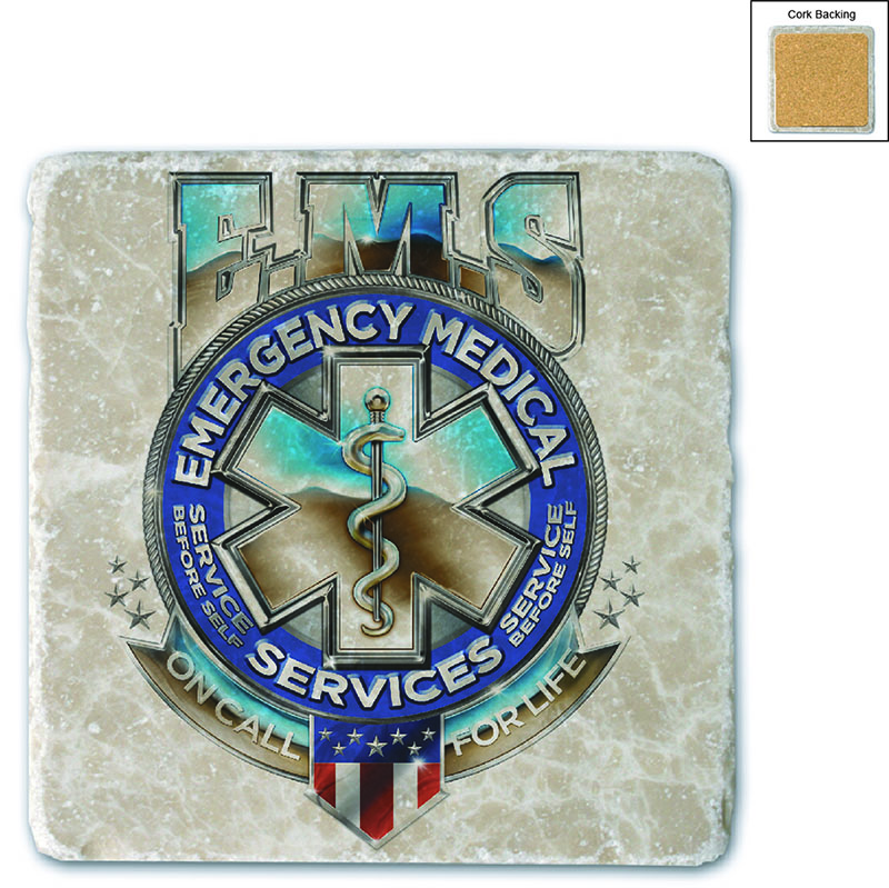 EMS Badge Of Honor Stone Coaster EMS Badge Of Honor Stone Coaster