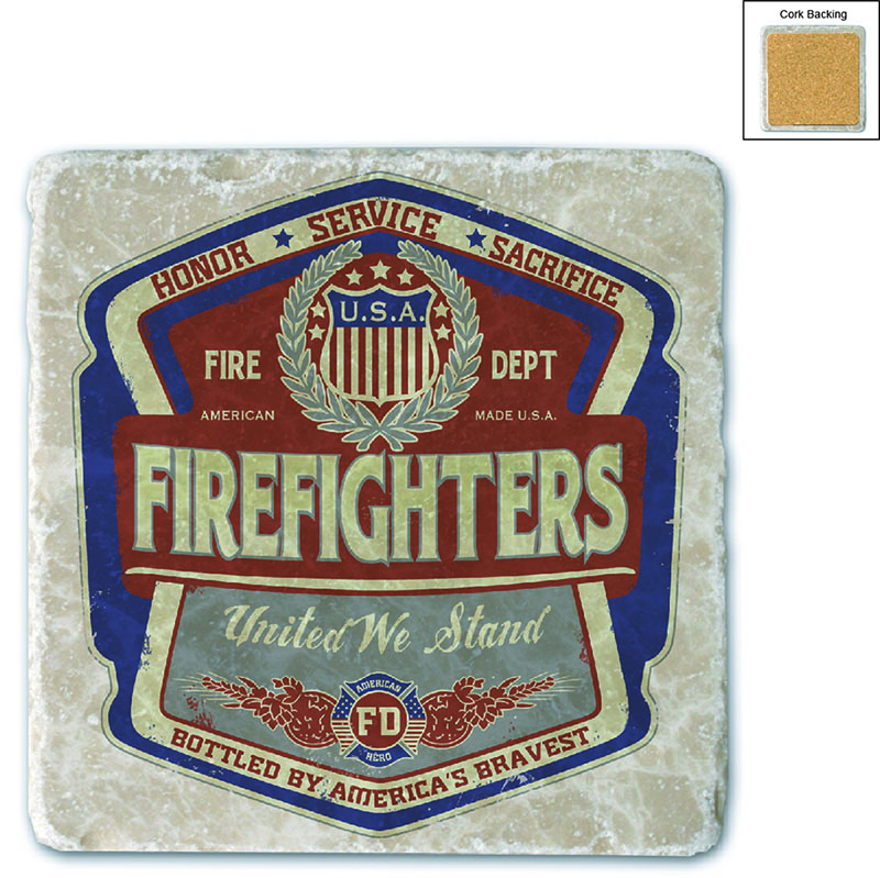 Firefighter Denim Fade Stone Coaster Firefighter Denim Fade Stone Coaster