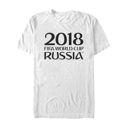 World Cup Russia 2018 Text Logo White Tshirt
