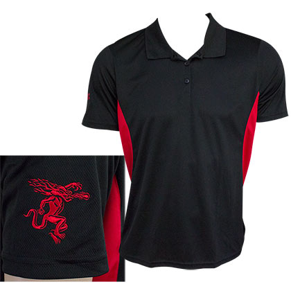 Fireball Whisky Black Red Men's Performance Golf Polo Shirt
